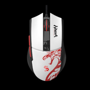 MOUSE A4tech – gaming, „Bloody co-branded Naraka”, cu fir, USB, optic, 12000 cpi, butoane/scroll 10/1, alb, „L65 Max”