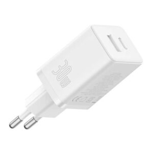 INCARCATOR RETEA Baseus Cube, Quick Charge 30W, 1 x USB Type-C Output 5V/3A, 1 x USB, alb „P10111404213-00” (timbru verde 0.18 lei) – 6932172651176