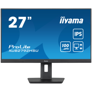 IIYAMA Monitor LED XUB2792HSU-B6 27″ IPS Slim-line 1920 x 1080 @100Hz 250 cd/m2 1300:1 0.4ms HDMI DP 4x USB 3.2 HDCP height, swivel, tilt, pivot (rotation both sides) 3y „XUB2792HSU-B6” (timbru verde 7 lei)