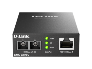 MEDIA CONVERTOR D-Link, 100/1000Base-T Gigabit Ethernet connection to a single-mode fibre 1000Base-LX Gigabit Ethernet, pana la 10km, montabil in sasiu „DMC-G10SC”