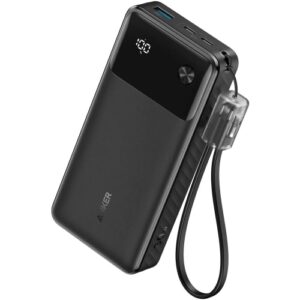 POWER BANK Anker 20.000 mAh, 30W PD 3.1, 1 x USB, 2 x USB-C, afisaj inteligent, 560 g, negru, „A1384G11” (timbru verde 0.8 lei) – 194644173401