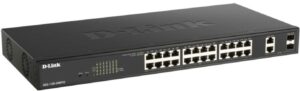 SWITCH D-LINK POE SMART, 24 porturi RJ-45 Gigabit + 2 Combo GE/SFP, POE max 370W, carcasa metalica, „DGS-1100-26MPV2” (timbru verde 2 lei)