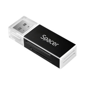 CARD READER extern SPACER, interfata USB 2.0, citeste/scrie: SD, microSD, XS, SM; plastic, black „SPCR-658” (include TV 0.03 lei)