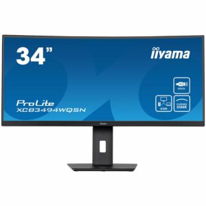 IIYAMA Monitor XCB3494WQSN-B5 34″ ETE UW IPS-panel, 3440×1440 120Hz, 300cd/m2, 0,4ms MPRT, Speakers, USB-C Dock (LAN, DP-Out, 65W PD), DP HDMI, KVM, USB3.0x3 „XCB3494WQSN-B5” (timbru verde 7 lei)