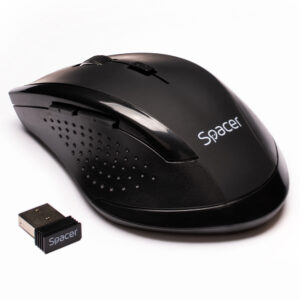 MOUSE Spacer, PC sau NB, wireless, 2.4GHz, optic, 800/ 1200/1600 dpi, butoane/scroll 6/1, rezolutie selectabila, negru, SPMO-291 45503292 (include TV 0.18lei)