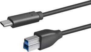 CABLU USB LOGILINK pt. imprimanta, USB 3.2 Gen1 Type-C (T) la USB 2.0 Type-B (T), 2m, 2 x ecranare, conectori auriti, negru, „CU0162” (timbru verde 0.18 lei)x