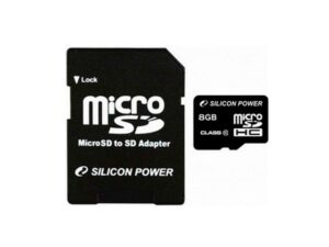 Card memorie Silicon Power memory card Micro SDHC 8GB Class 10 +Adapter „SP008GBSTH010V10SP” (timbru verde 0.03 lei)